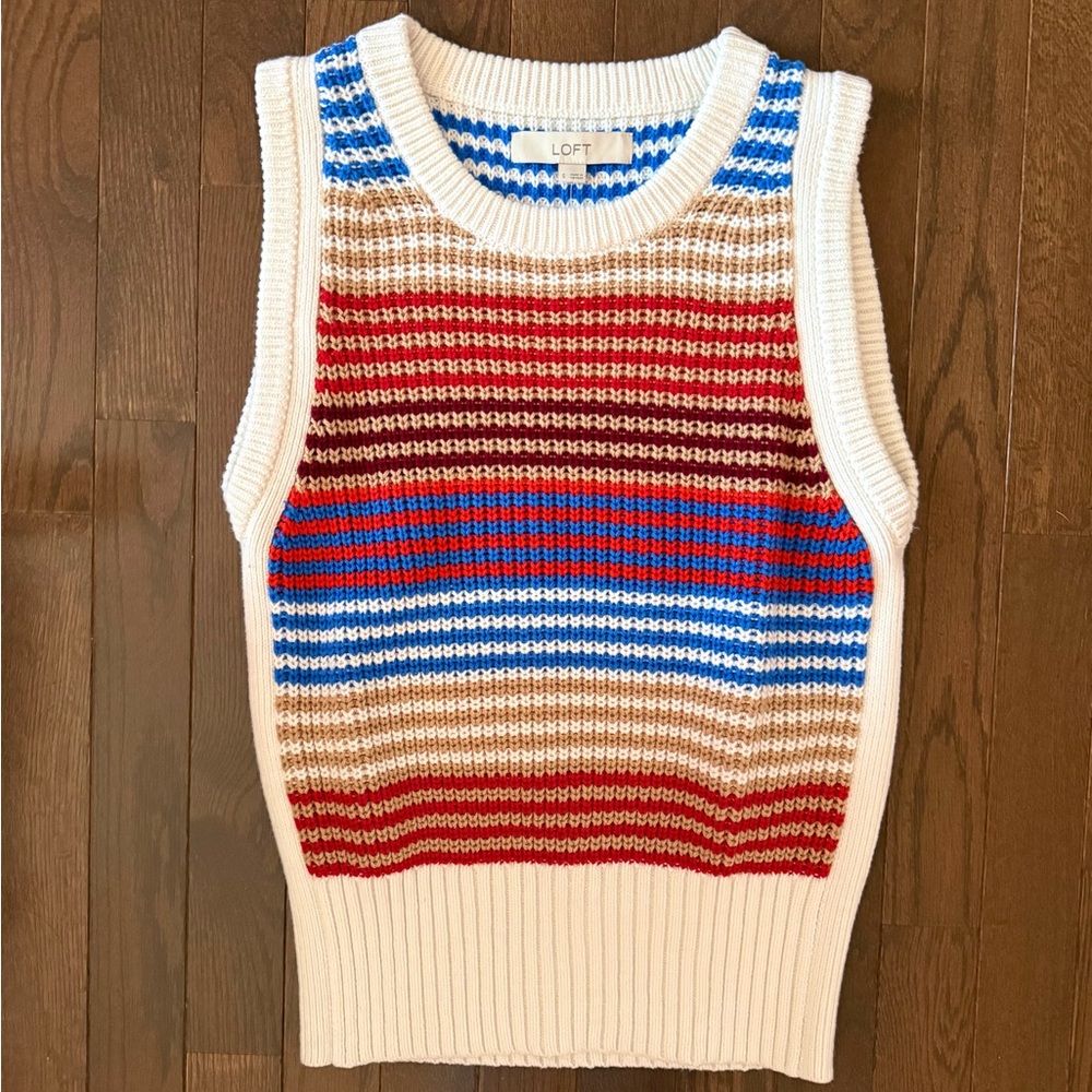 NWT - LOFT Multicolor Sweater Vest